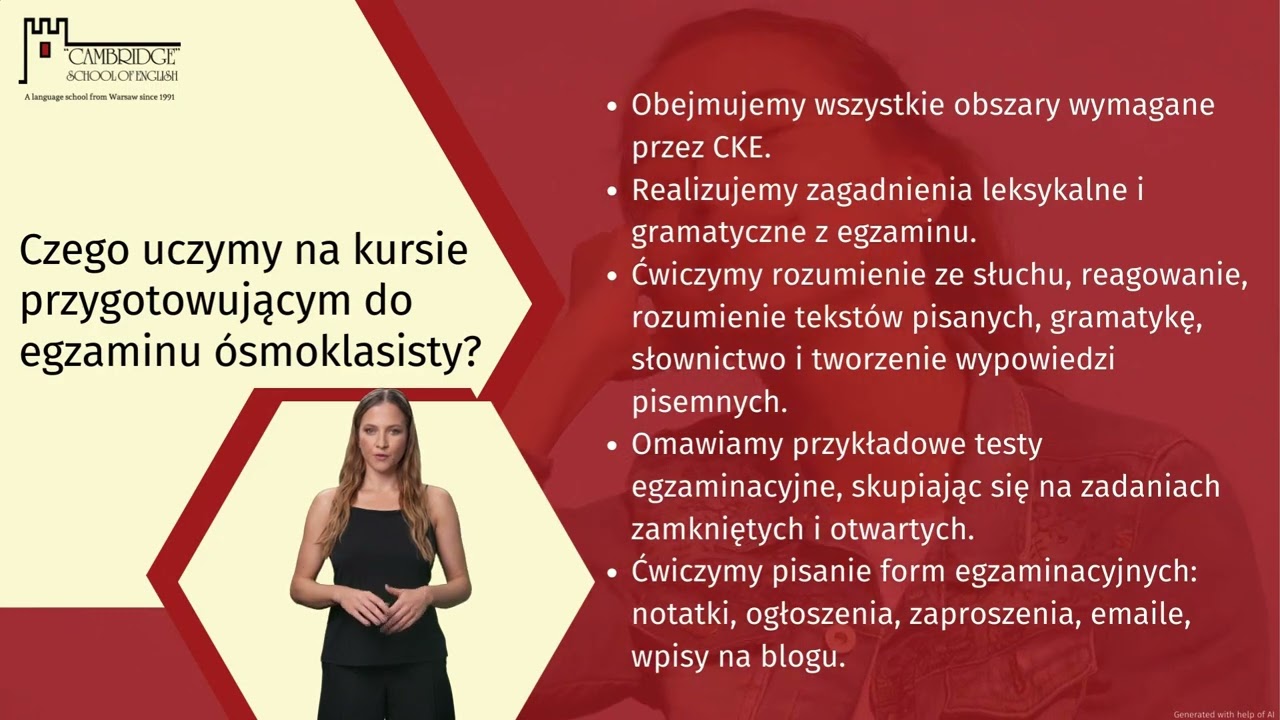 Grupowe kursy językowe przygotowujące do egzaminu ósmoklasisty z języka angielskiego