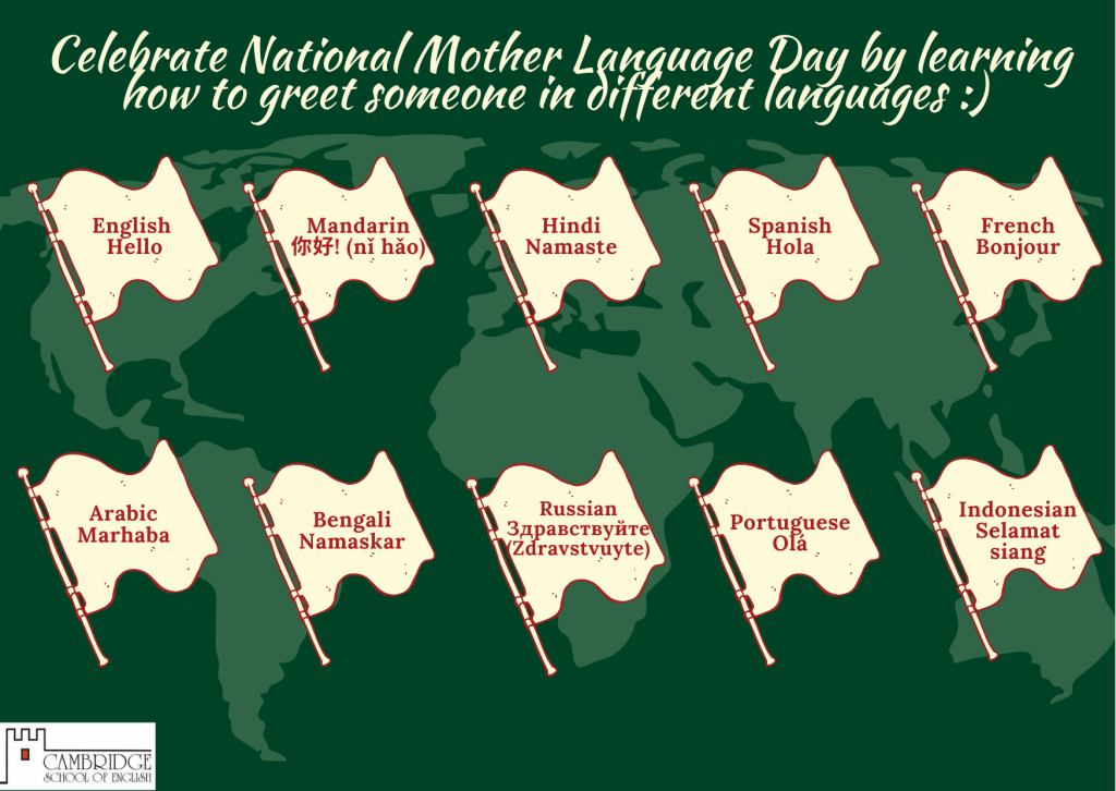 Tematyczne bingo - National Mother Language Day - Dzień języka ojczystego, nauka języka angielskiego i innych języków obcych przez zabawę online. Samodzielna nauka języków obcych