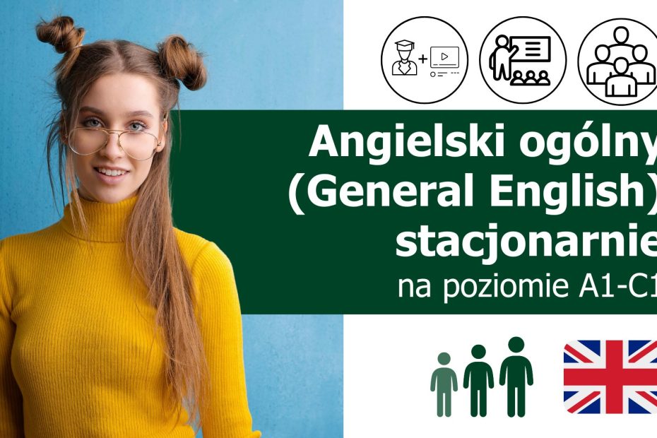 Kursy językowe z języka angielskiego ogólnego (General English) stacjonarnie na poziomie A1-C1 (dla początkujących, średniozaawansowanych i zaawansowanych) lektor polski lub native speaker